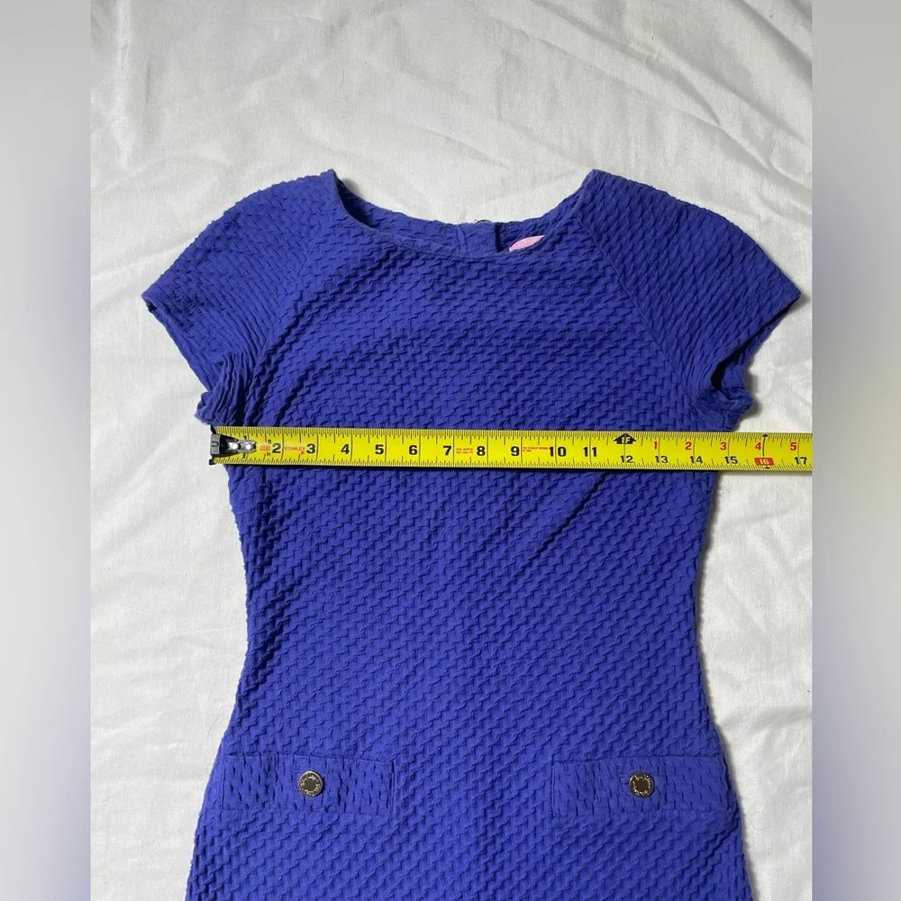 Lilly Pulitzer Coco Textured Shift Dress purple/Blue women’s size XS - Picture 4 of 8